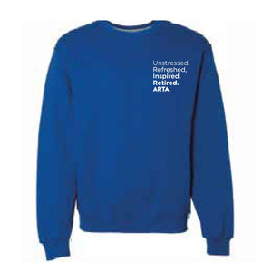 Expression Crewneck Unisex Sweatshirt  - Unstressed, Refreshed, Inspired, Retired. ARTA