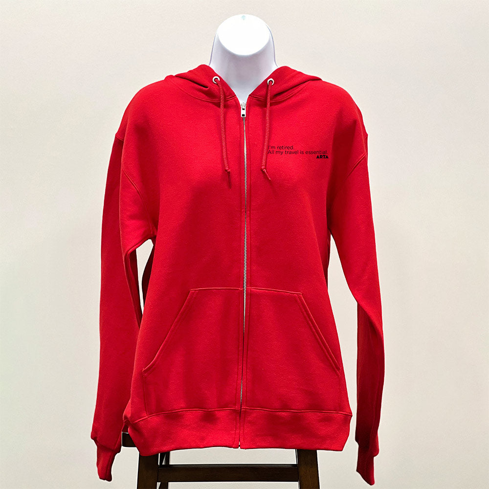 Expression Zip-Up Unisex Hoodie - I'm retired. All my travel is essential. ARTA